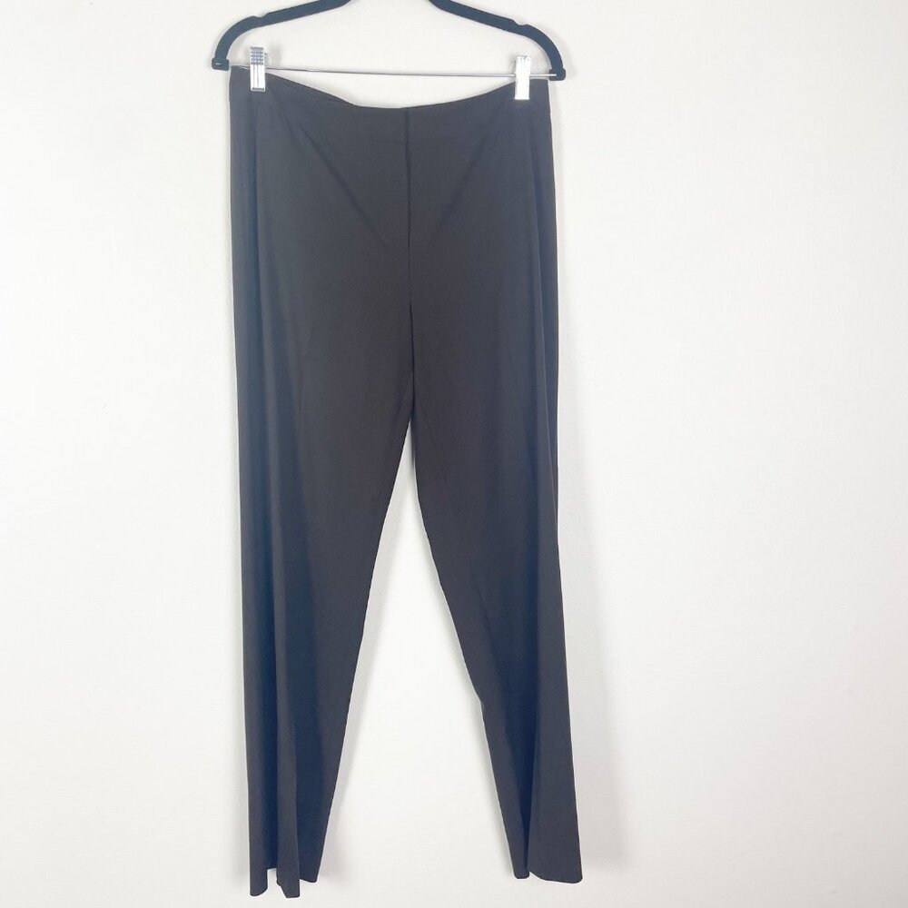 Lafayette 148 Women's 8 Tapered Leg High‎ Rise Chocolate Brown Wool Trousers